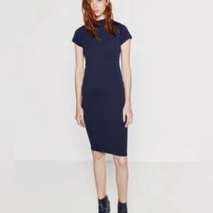 Zara | Mock Turtle Neck BodyCon Sheath Midi Dress